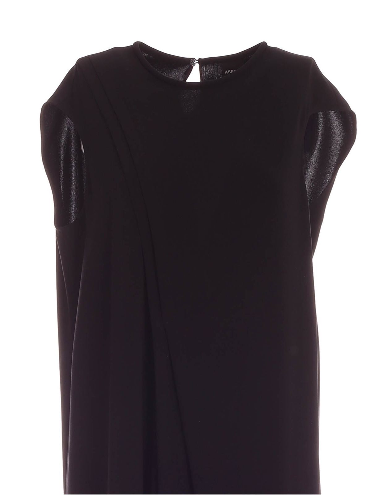 Maxi dresses Aspesi - Pleats sleeveless dress in black - 2902208810241