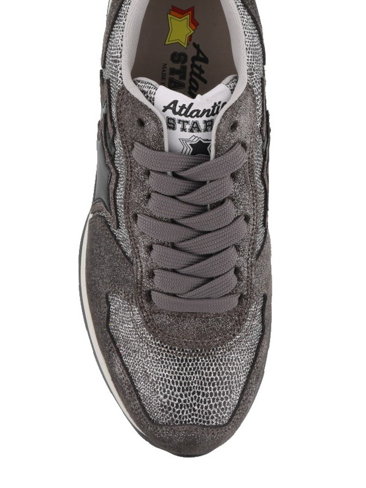silver sneakers with stars