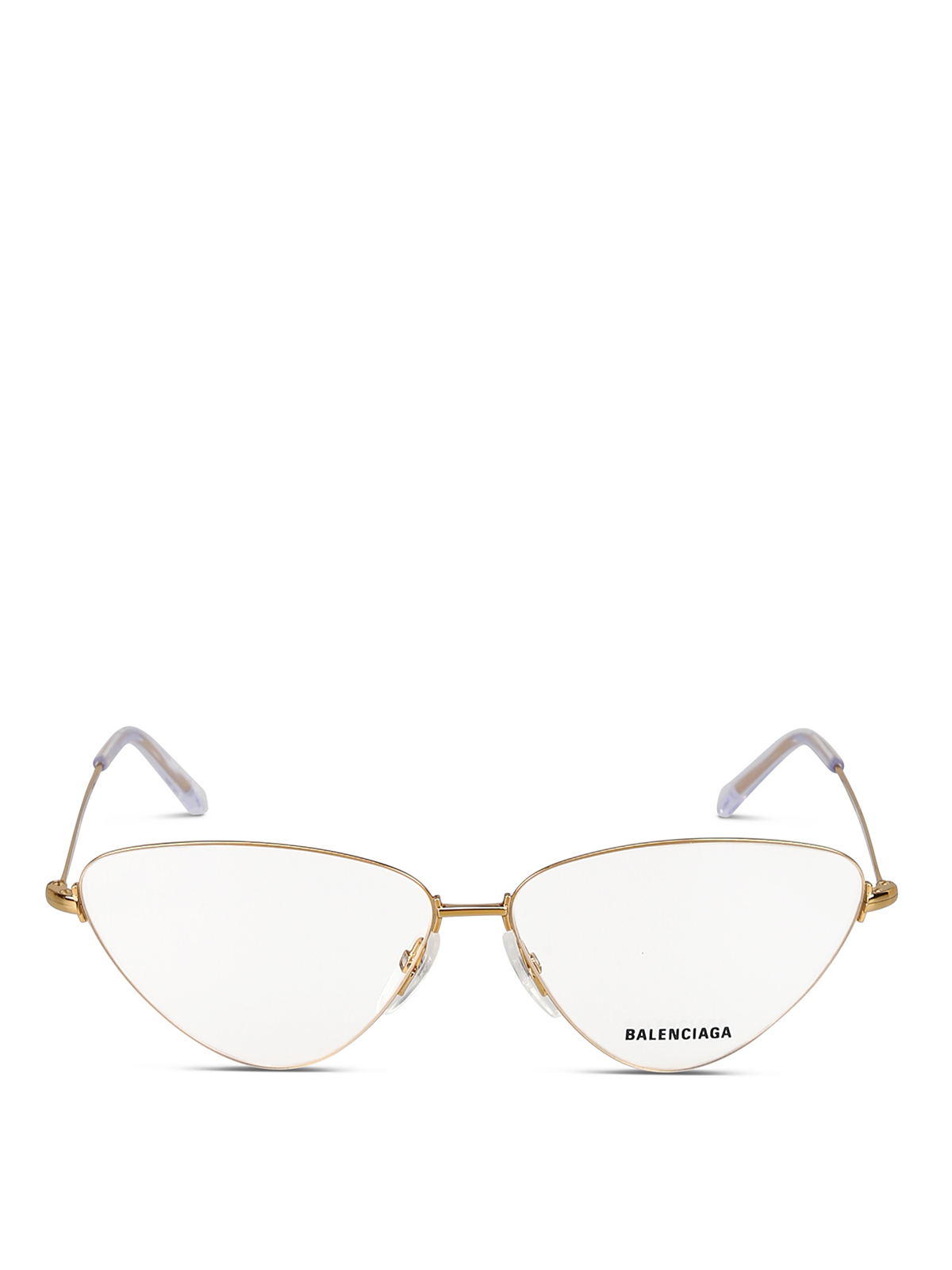 Occhiali Balenciaga - Occhiali da vista triangolari in metallo oro -  BB0015O003