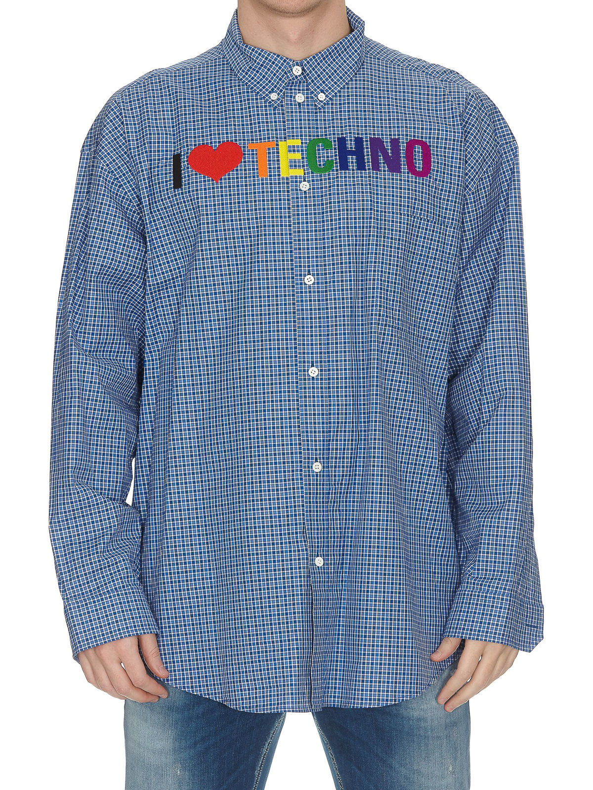 Techno embroidery check shirt - shirts 