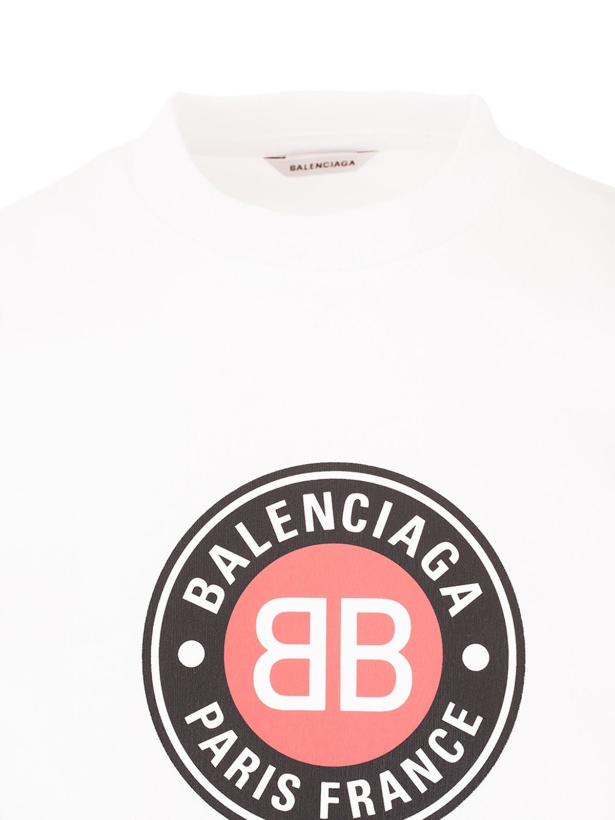 Balenciaga - T-shirt BB France Paris bianca - t-shirt - 612964TJVD69000