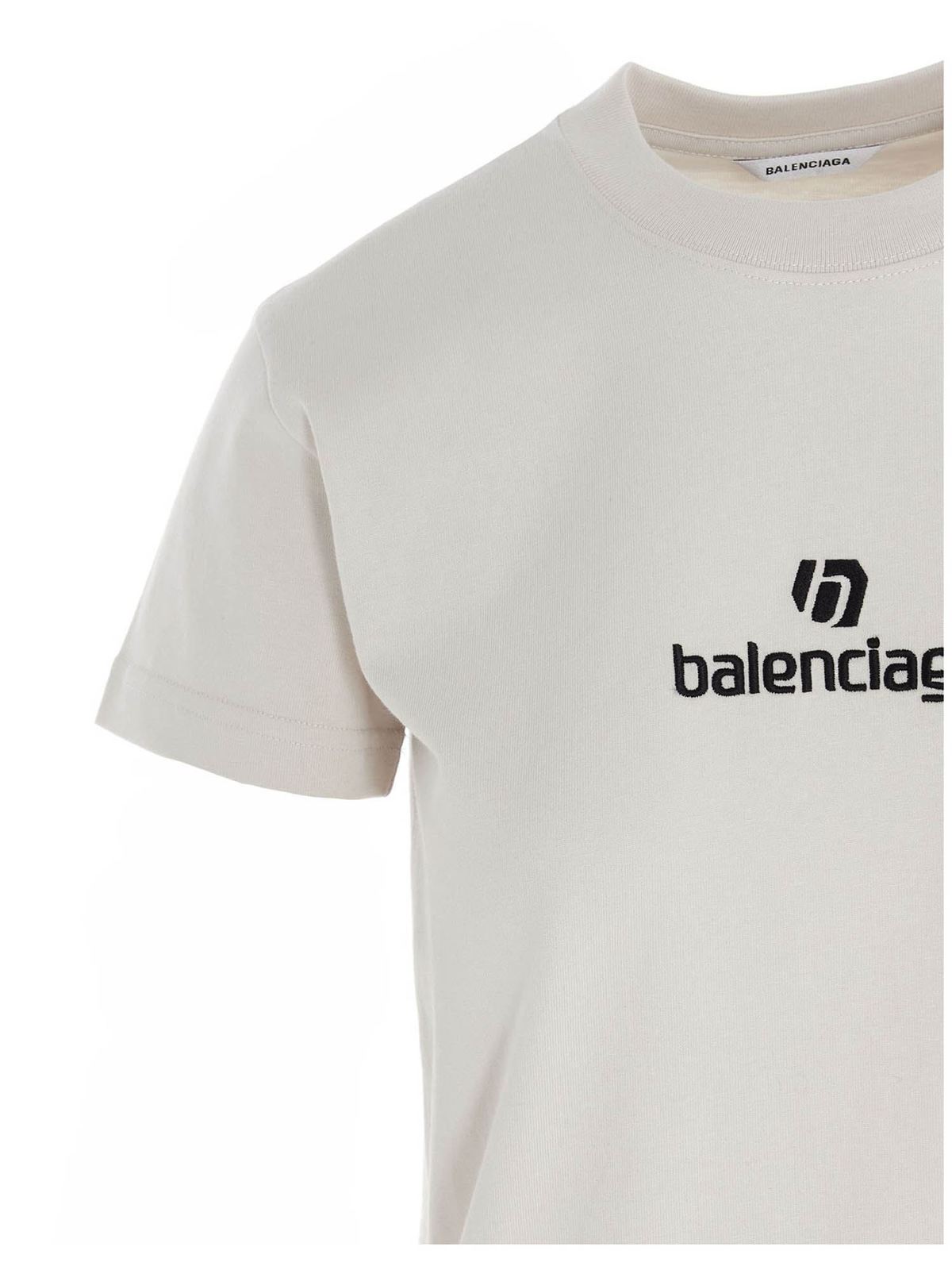 Balenciaga - T-shirt bianca con logo - t-shirt - 612964TJVD99054