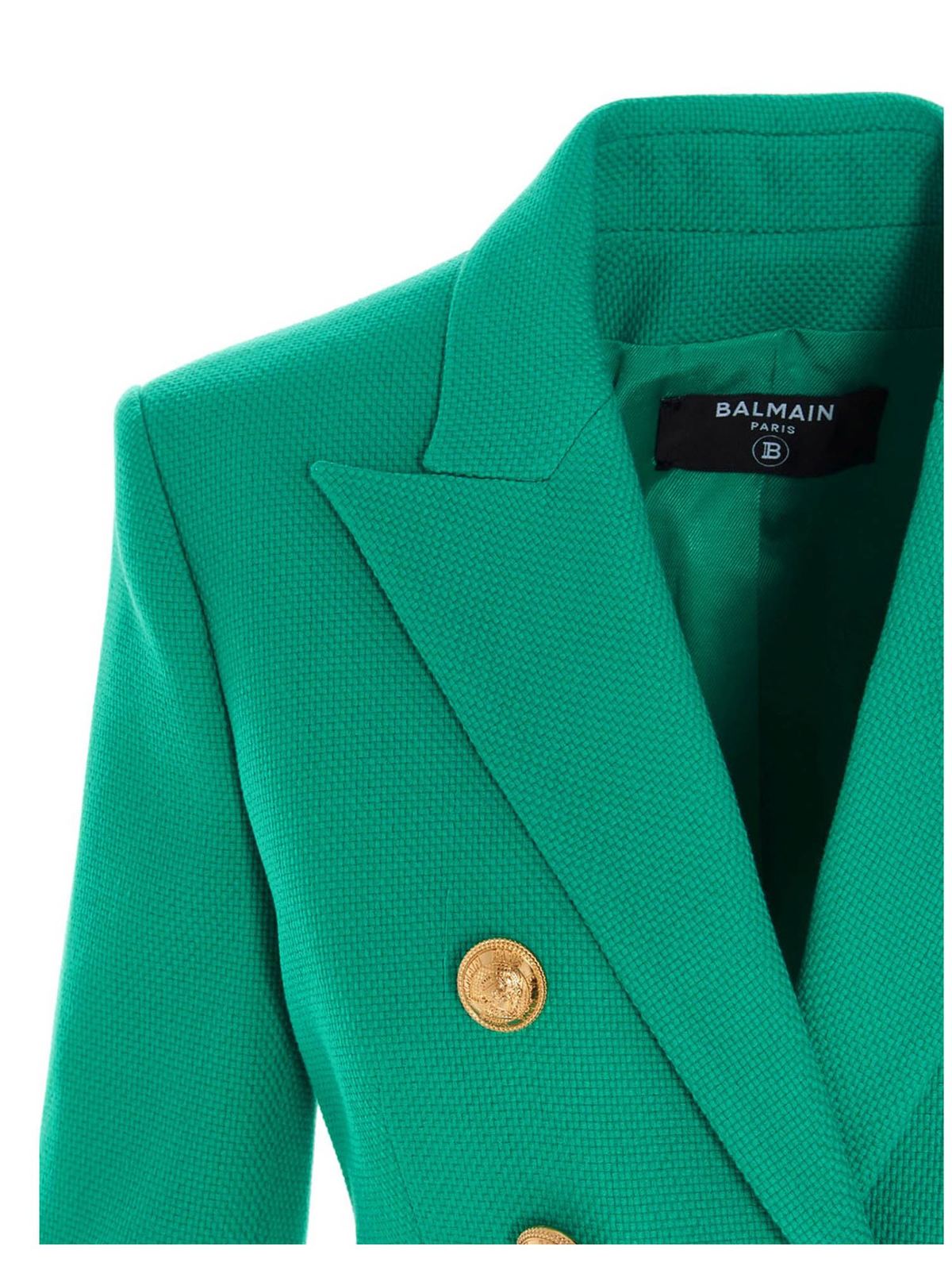 green balmain blazer