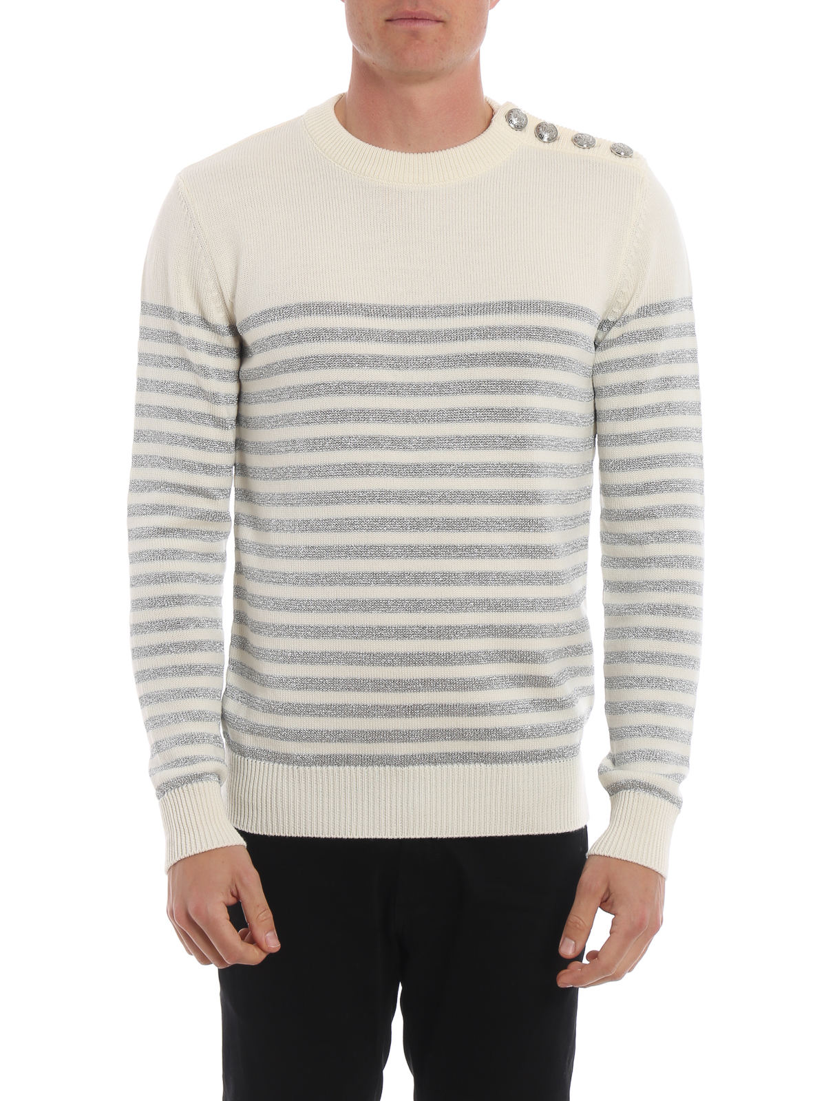 striped crewneck sweater