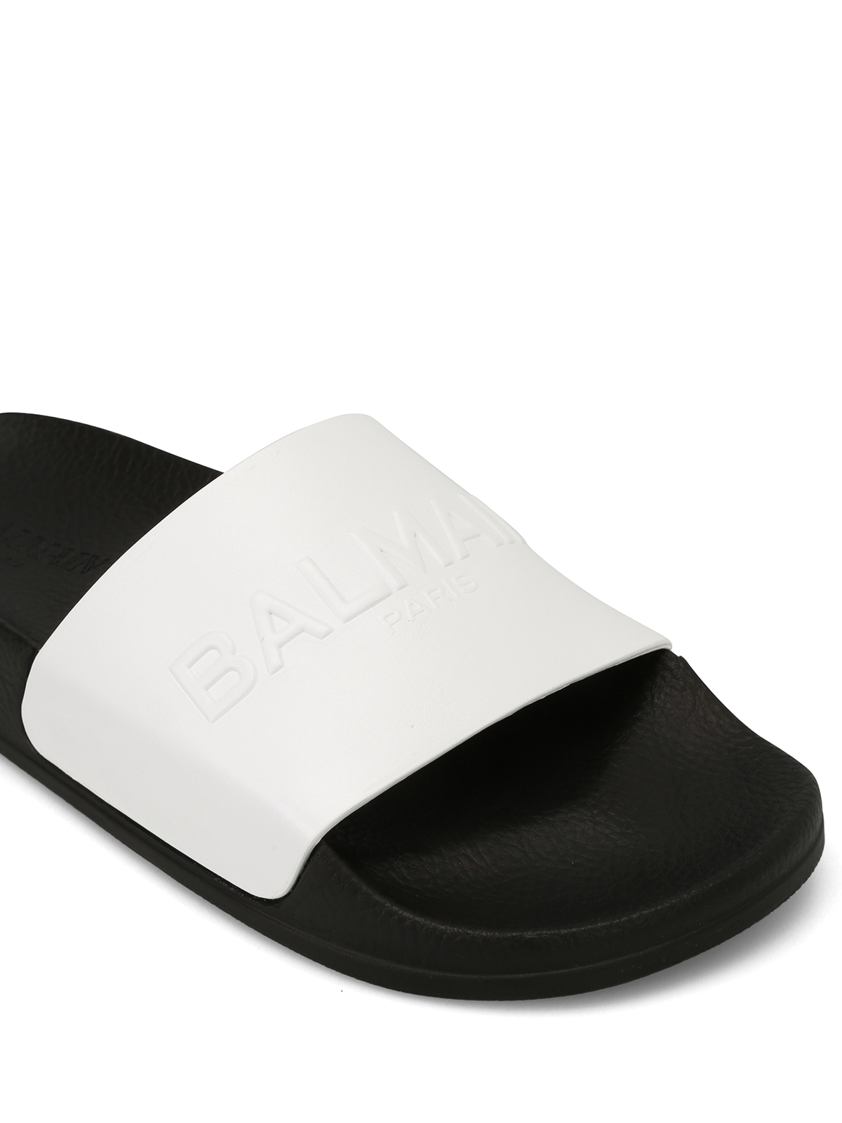 Være motor placere Sandals Balmain - Leather logo sandals - S8FC140PVSY100 | iKRIX.com