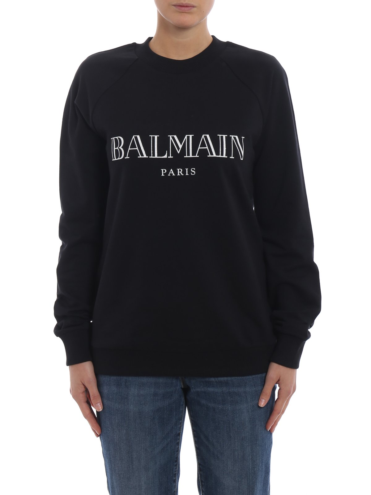 Våd Kollega fusion Sweatshirts & Sweaters Balmain - Balmain print black cotton sweatshirt -  146908I767C5101