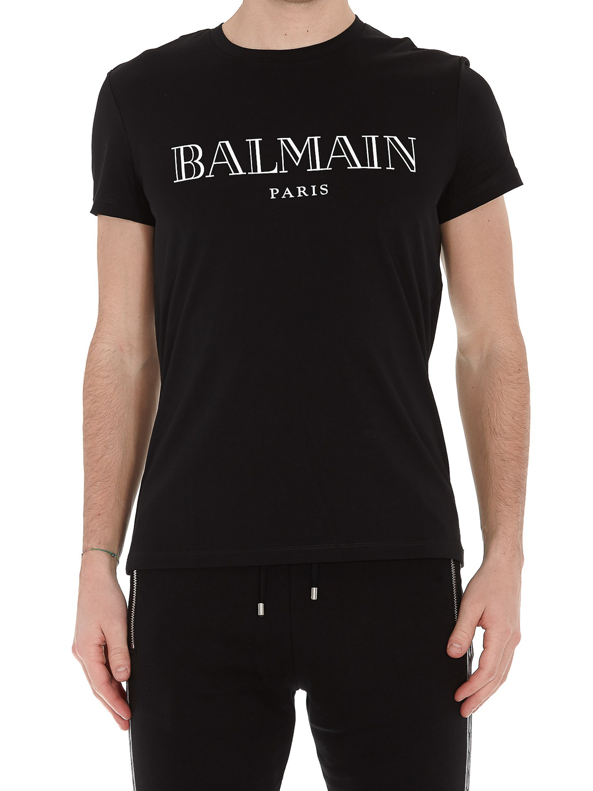 T-shirts Balmain - Balmain Paris lettering black T-shirt - TH11601I3120PA