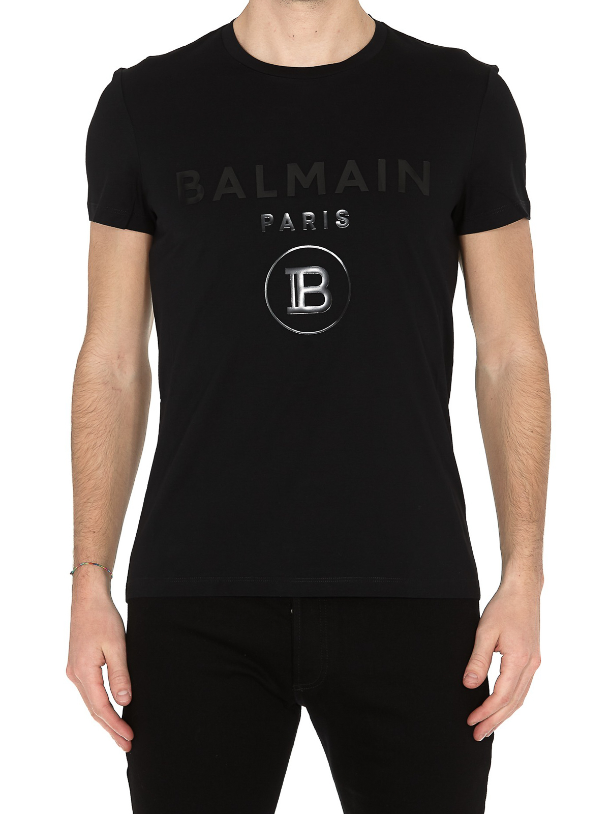 T-shirts Balmain - Balmain Paris print black T-shirt -