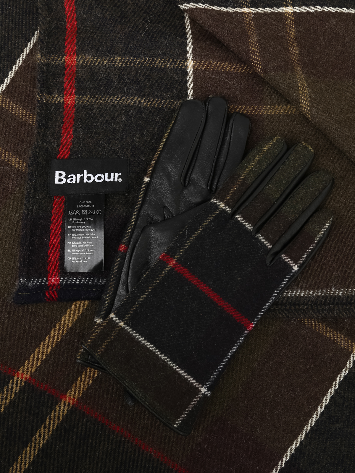 barbour tartan gloves