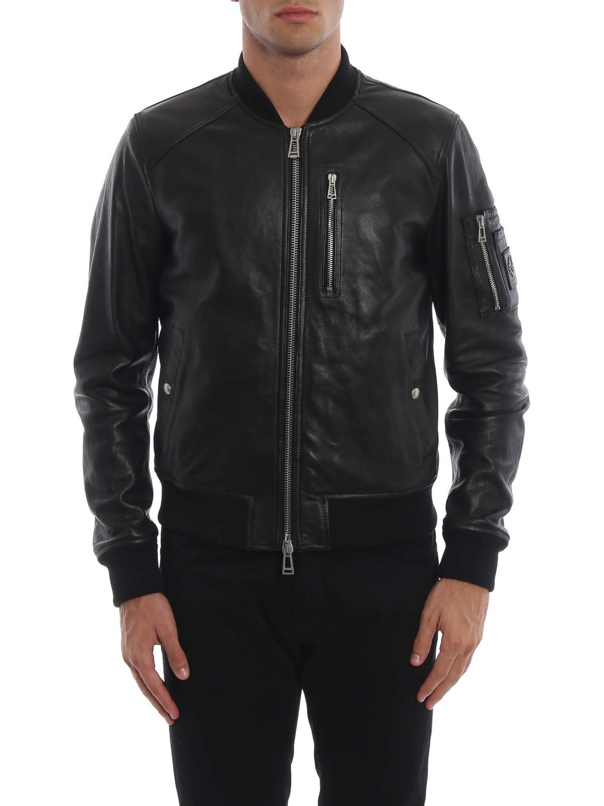 Leather jacket Belstaff - Clenshaw black soft nappa bomber jacket ...