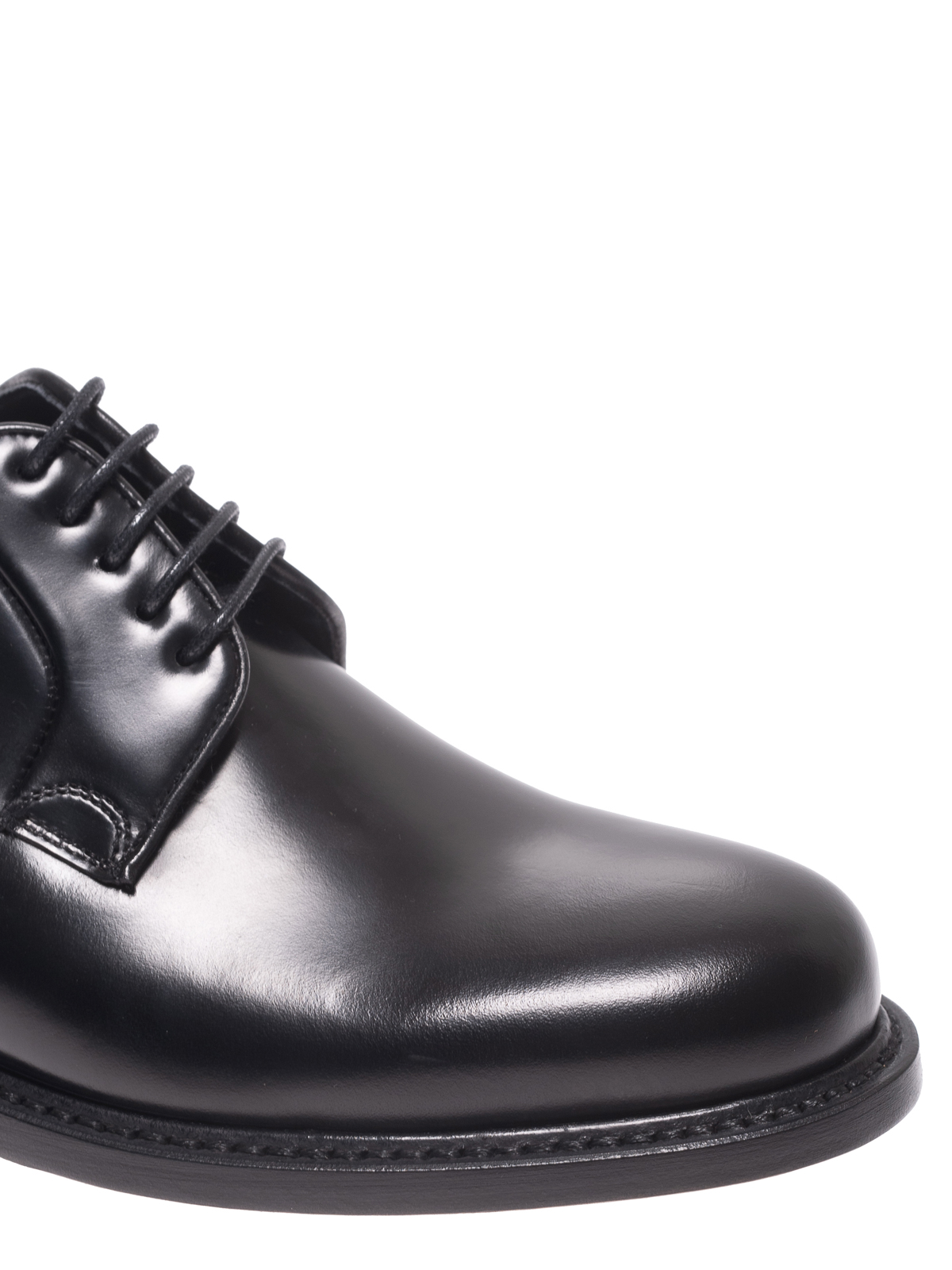 Black smooth leather Derby shoes 