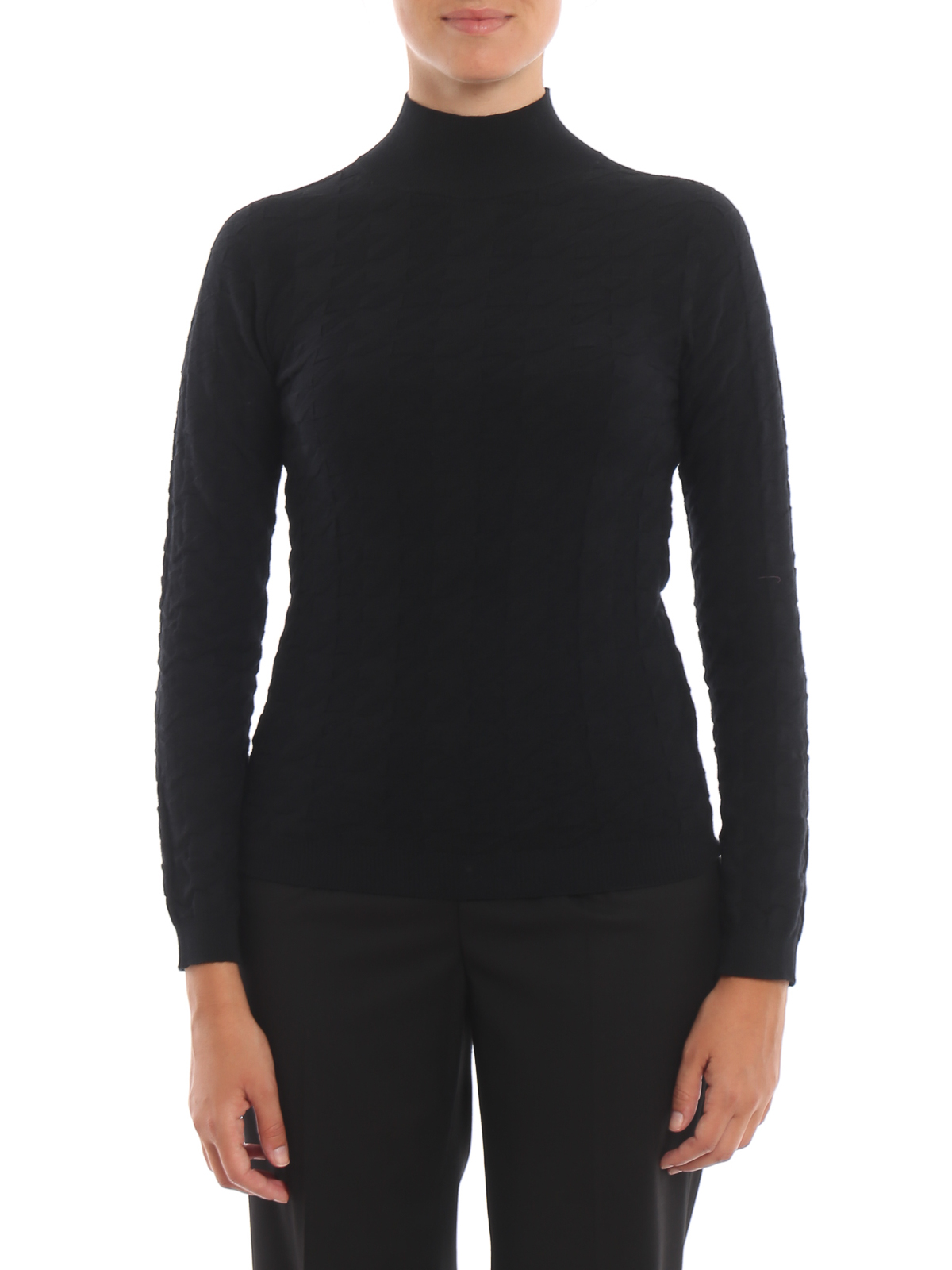 black wool turtleneck