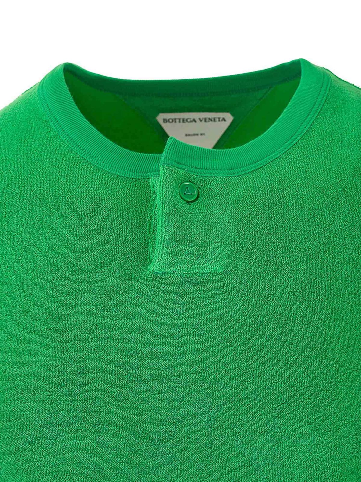 Bottega Veneta - Textured T-shirt in green - t-shirts - 656849V0UE03707