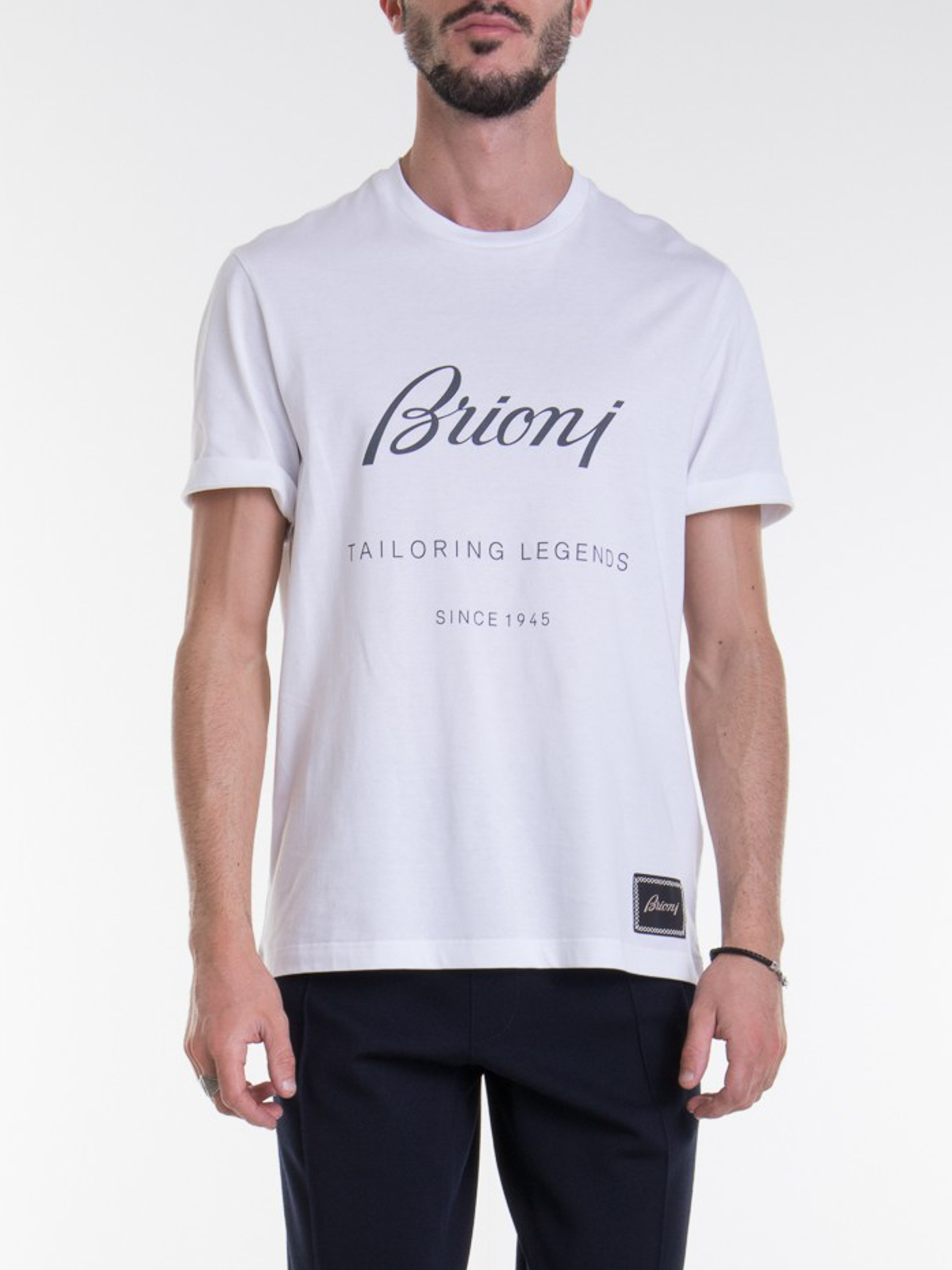 T Shirts Brioni Contrasting Logo T Shirt Ujch0lo8600 Ikrix Com