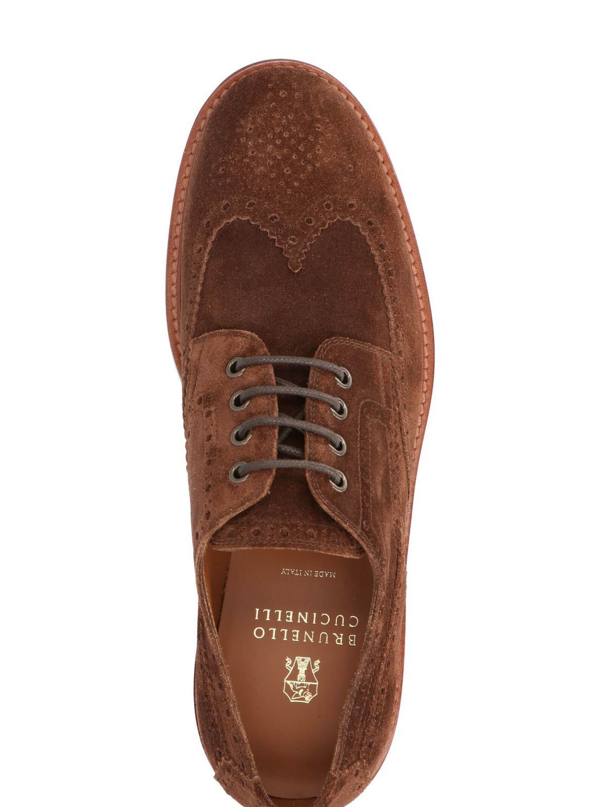 Brunello Cucinelli Suede Brogues in Brown for Men Mens Shoes Lace-ups Brogues 