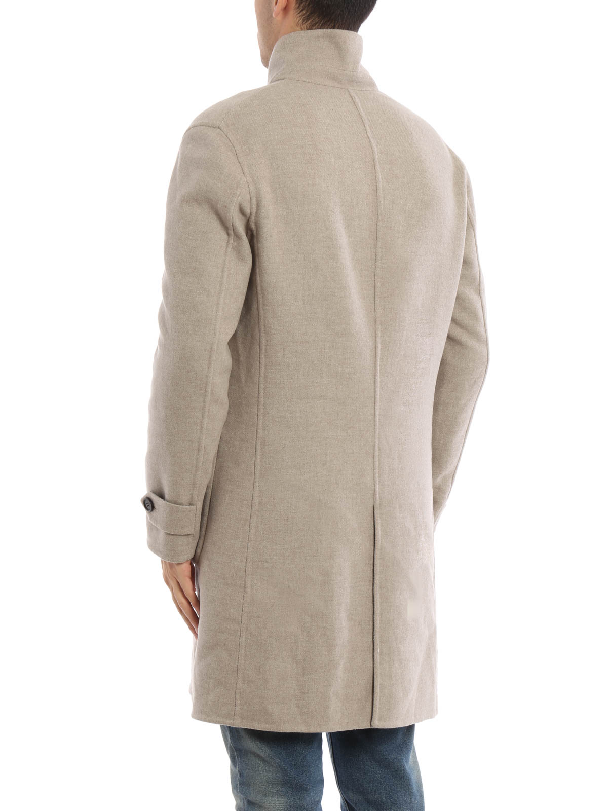 Grey Mens Clothing Coats Short coats Brunello Cucinelli Wool Coats White in Grey for Men 