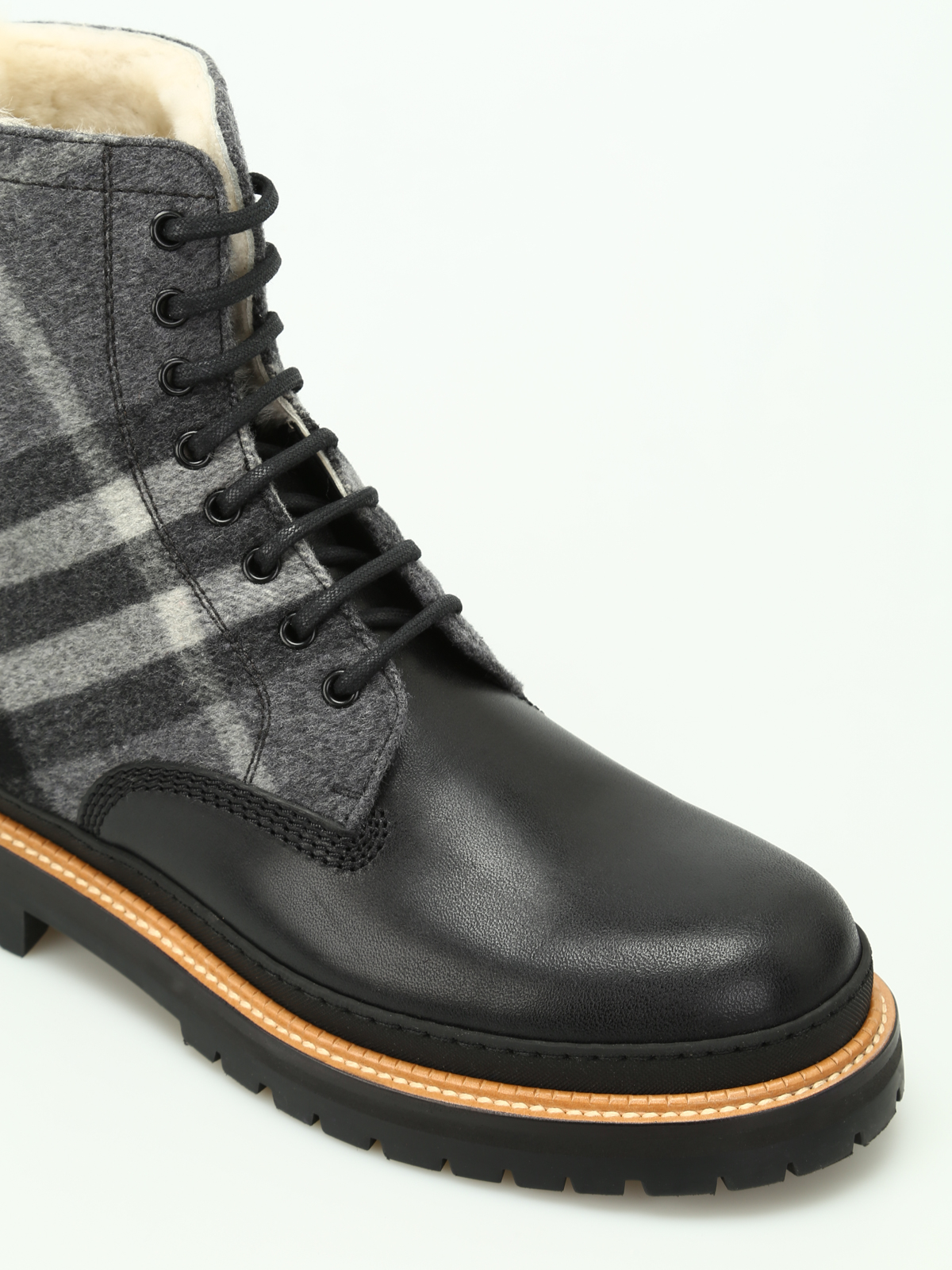 Ankle boots Burberry - William leather and tartan booties - 4056754