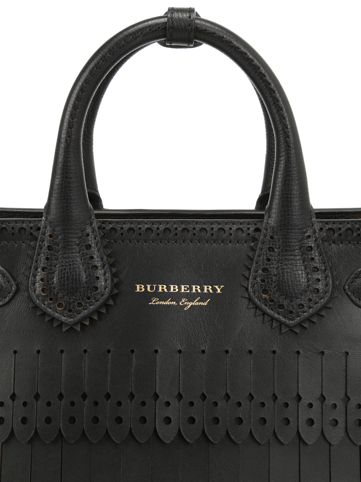 Bowling bags Burberry - Broguing Fringe small bowling bag - 40683431BLACK