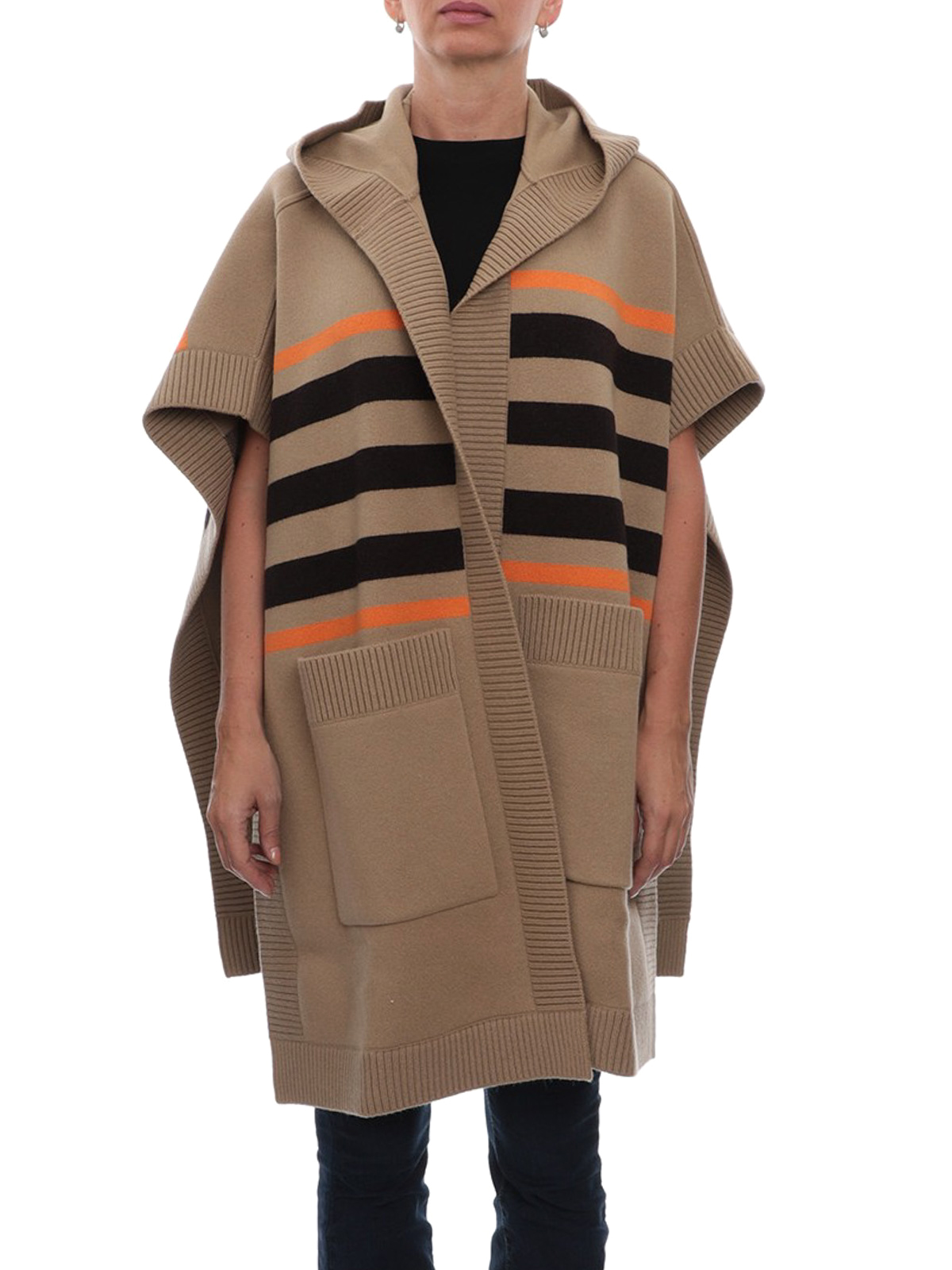 Capes & Ponchos Burberry - Striped wool and cashmere cape - 8018233