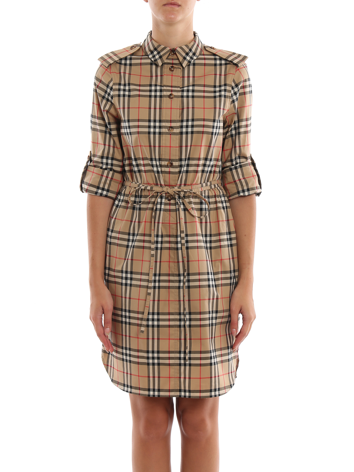 Knee length dresses Burberry - Agnes Vintage check cotton dress - 8021035