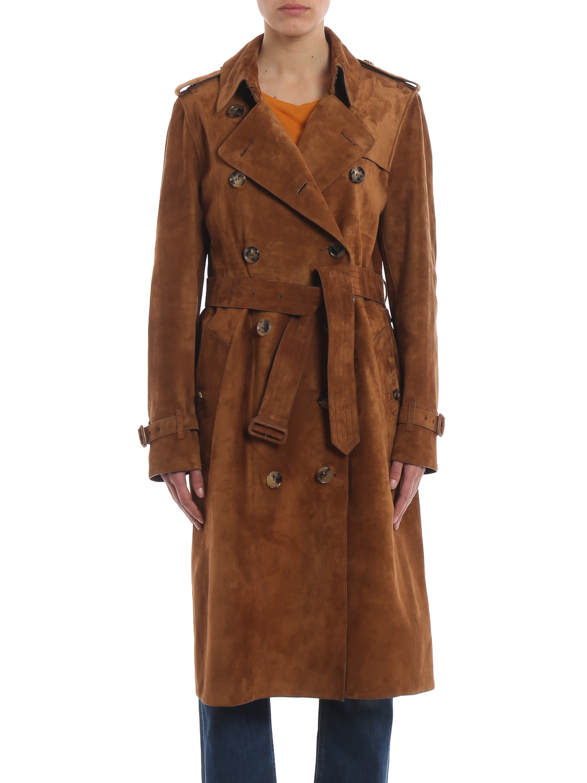 Leather coats Burberry - Haddington suede trench coat - 8007097