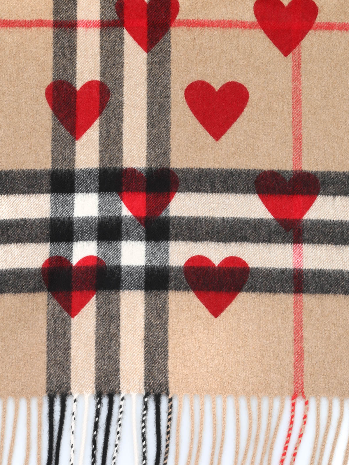 burberry scarf with red hearts