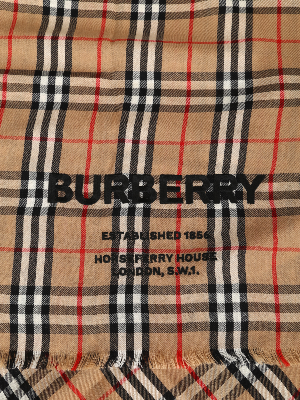 Scarves Burberry - Embroidered Vintage check cashmere scarf - 8009293