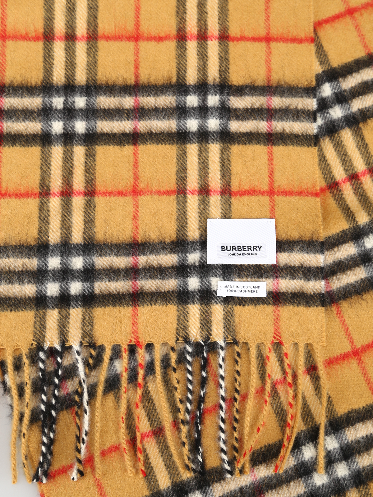Sciarpe e foulard Burberry - Sciarpa in cashmere Vintage Check fondo ocra -  8015556