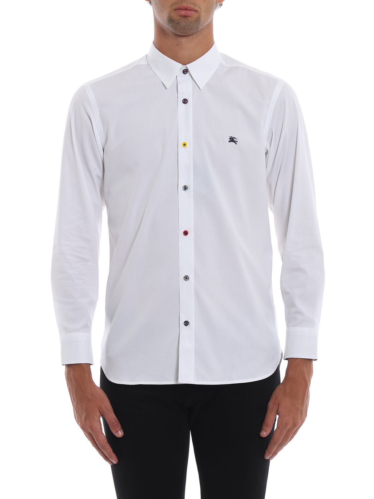 Shirts Burberry - William white shirt with multicolour buttons - 8003081
