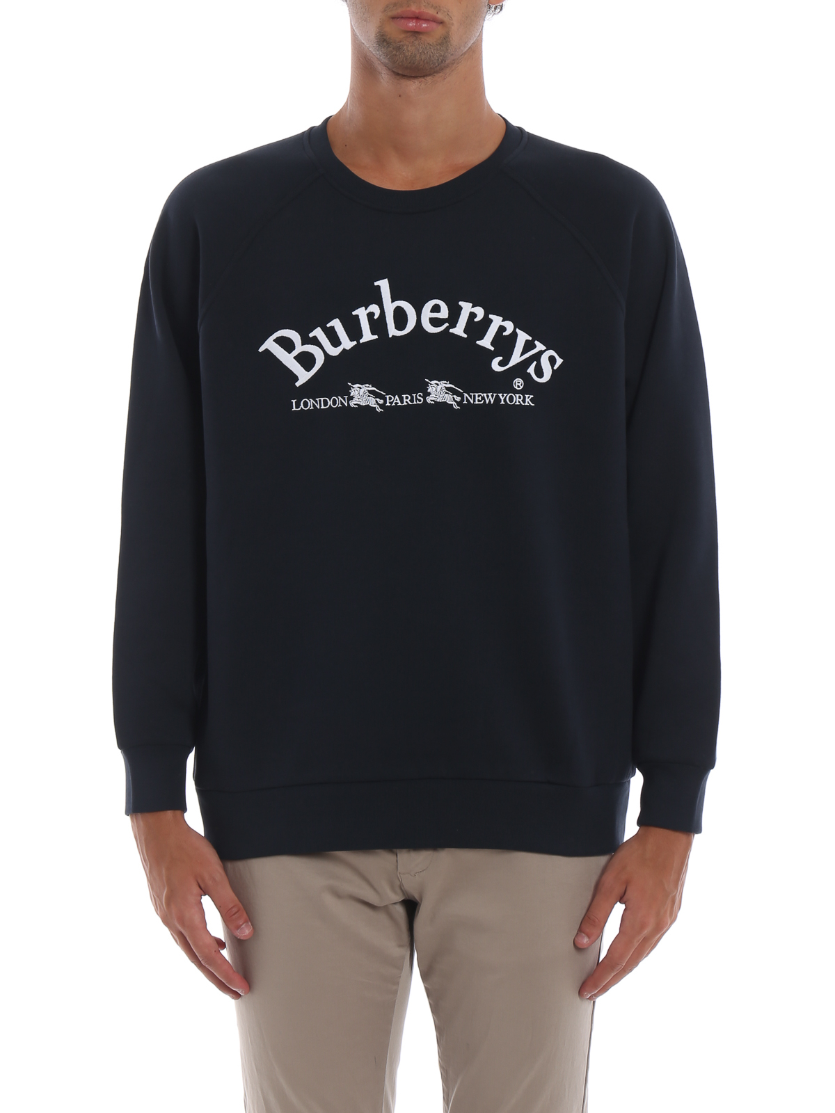 Sweatshirts & Burberry - embroidery navy sweatshirt - 8003016