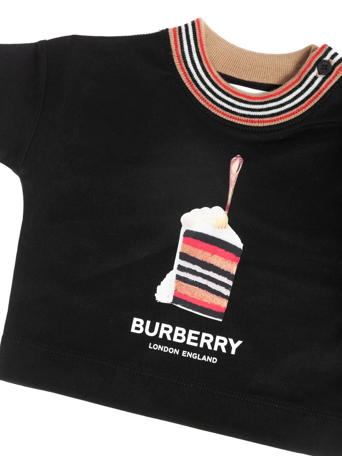 T-shirts Burberry - Black t-shirt with cake print - 8036921 