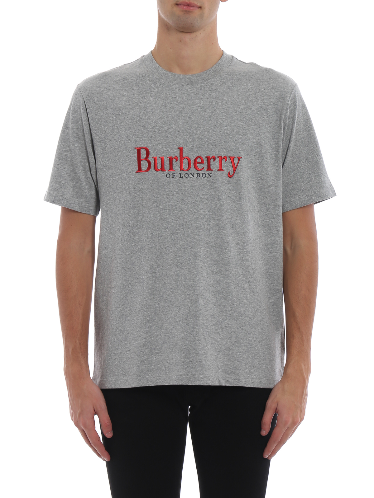 Burberry - Lopori grey cotton T-shirt with archive logo - t-shirts ...
