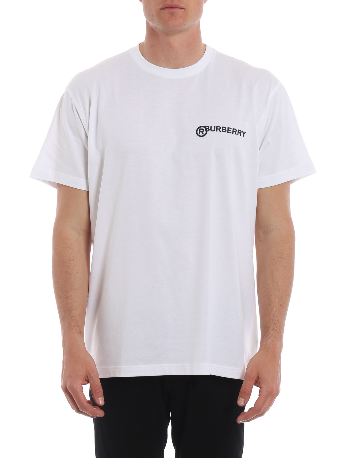 T-shirts Burberry - White oversized T-shirt with logo print - 4558766