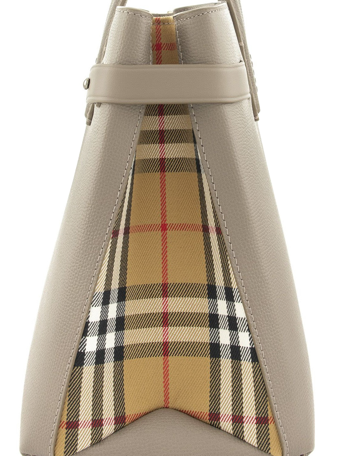 Burberry The Medium Banner Taupe Leather Tote Totes Bags 8006327