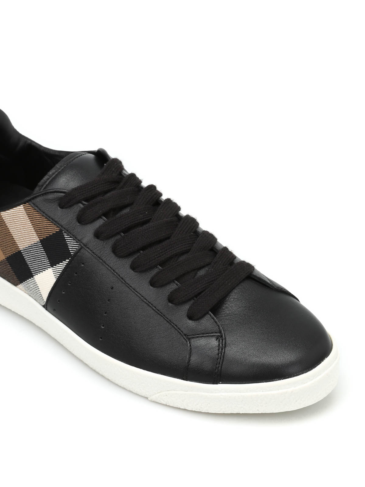 burberry leather and house check sneakers