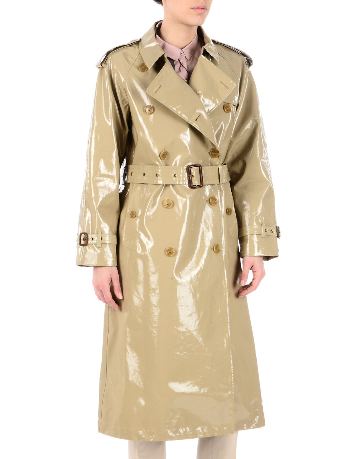 Trench coats Burberry - Laminated gabardine trench coat - 40662891