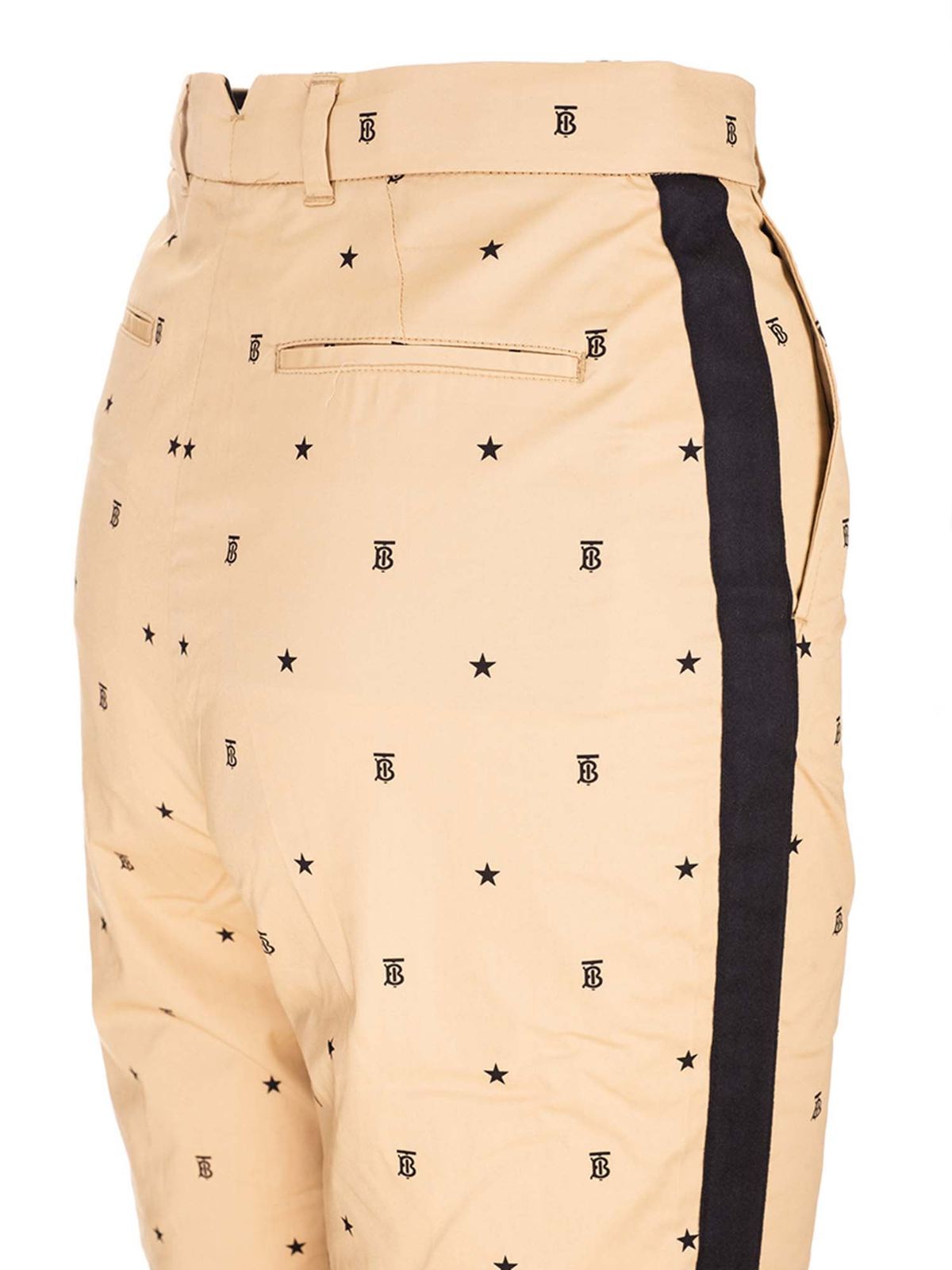 Trousers Burberry - Monogram pants in beige and black - 8036471