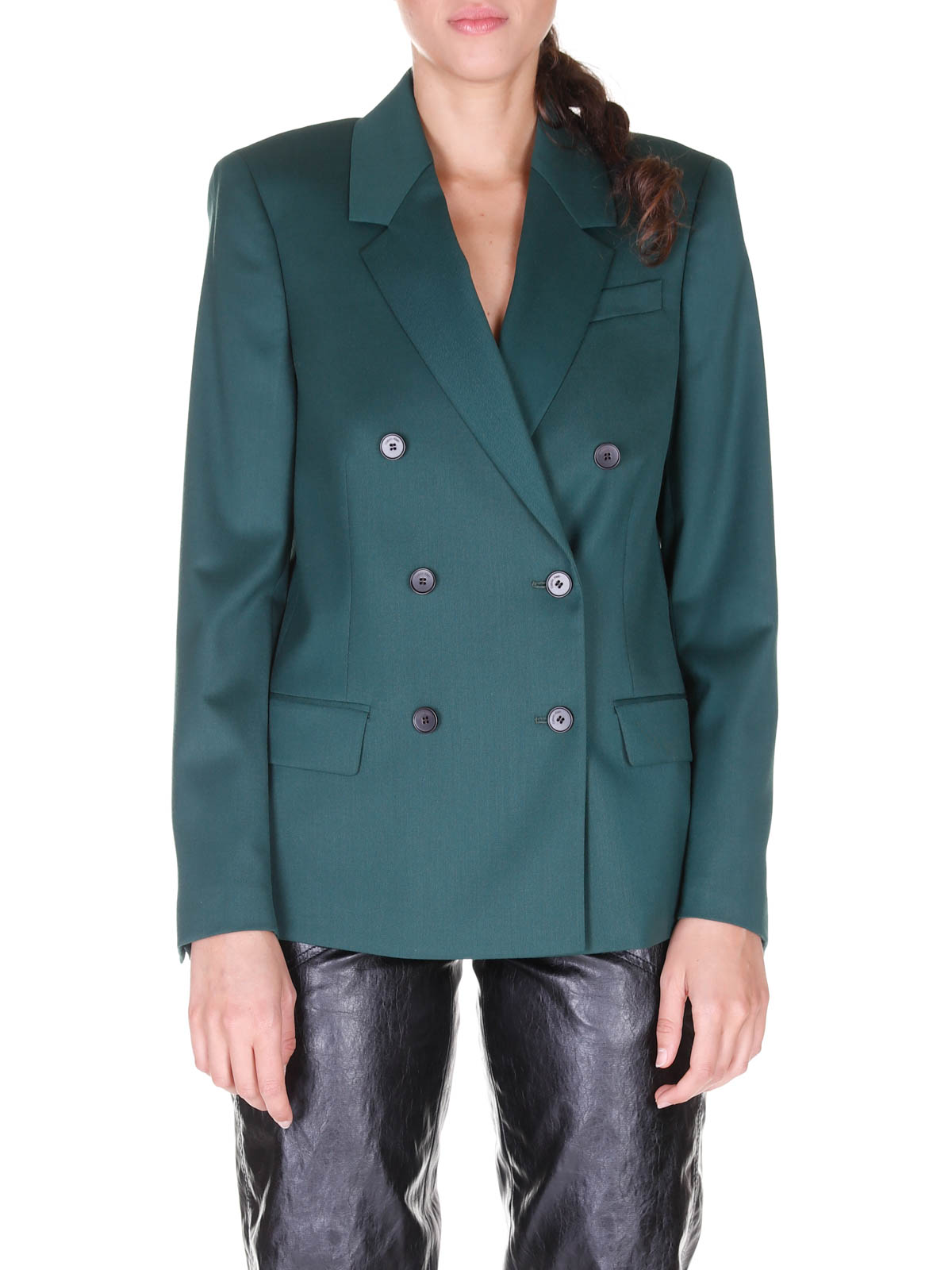 Blazers Calvin Klein - Green twill double breasted blazer - GW028