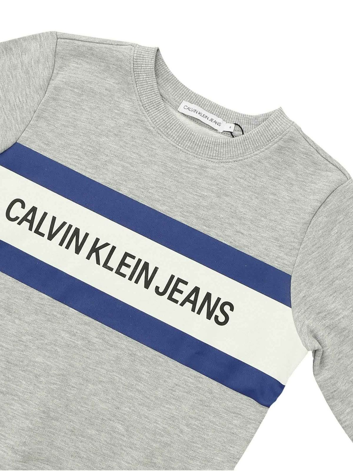 Frustrerend conservatief Beven Sweatshirts & Sweaters Calvin Klein Jeans - Gray Logo Box sweatshirt -  1B01B00326PZ2