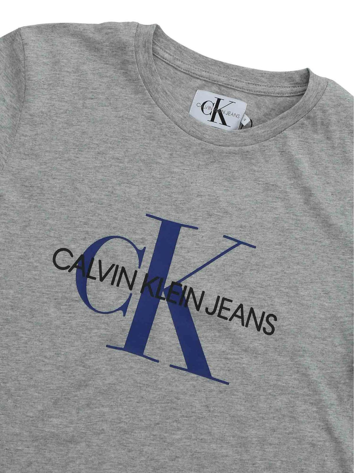 T-shirts Calvin Klein Jeans - Grey t-shirt with CK print - 1B01B00276006