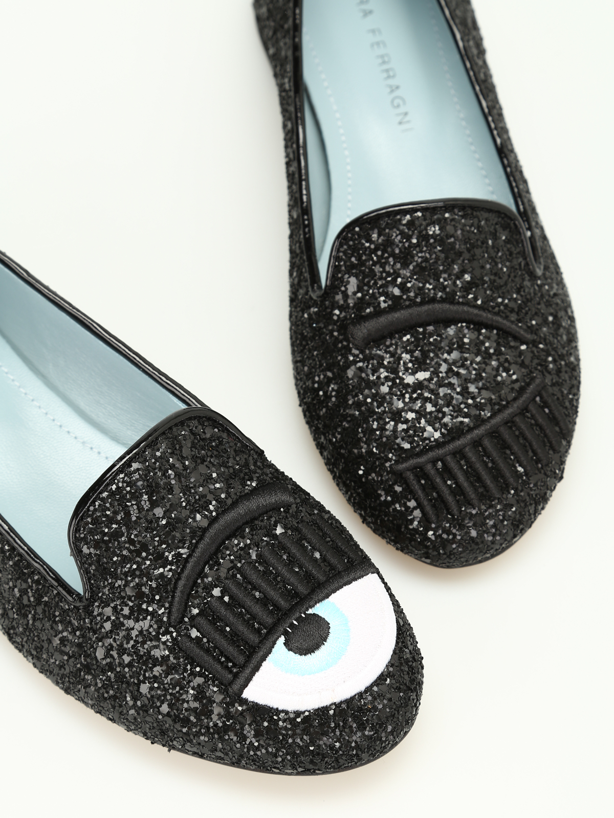 Flat shoes Chiara Ferragni - Flirting glittered flat shoes - CF1605BLACK