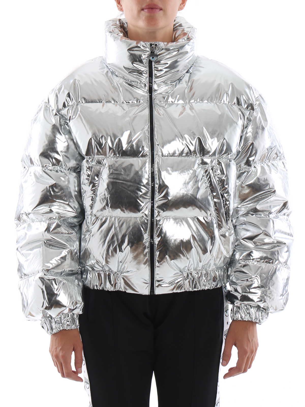 Silver Metallic Crop Puffer Jacket | ubicaciondepersonas.cdmx.gob.mx