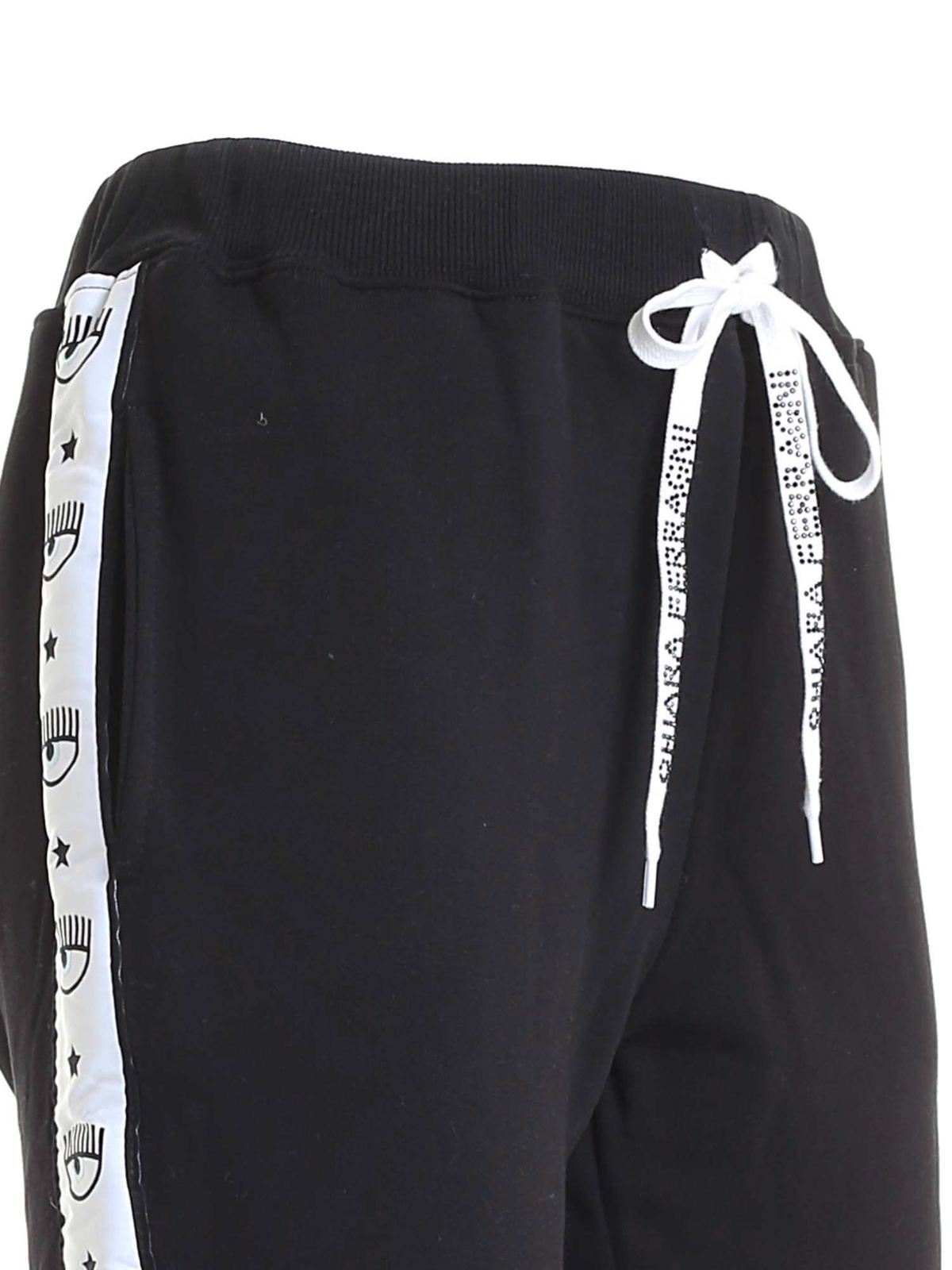 Pantaloni sport Chiara Ferragni - Pantalone in misto cotone Logomania -  CFP060BLACK