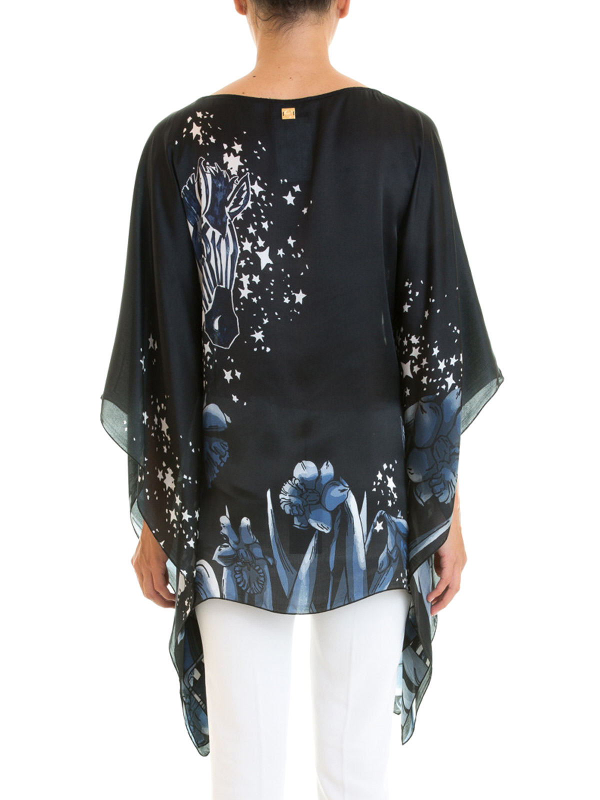 CLASS Roberto Cavalli Transparante blouse sleutelbloem Webpatroon Mode Blouses Transparante blousen 