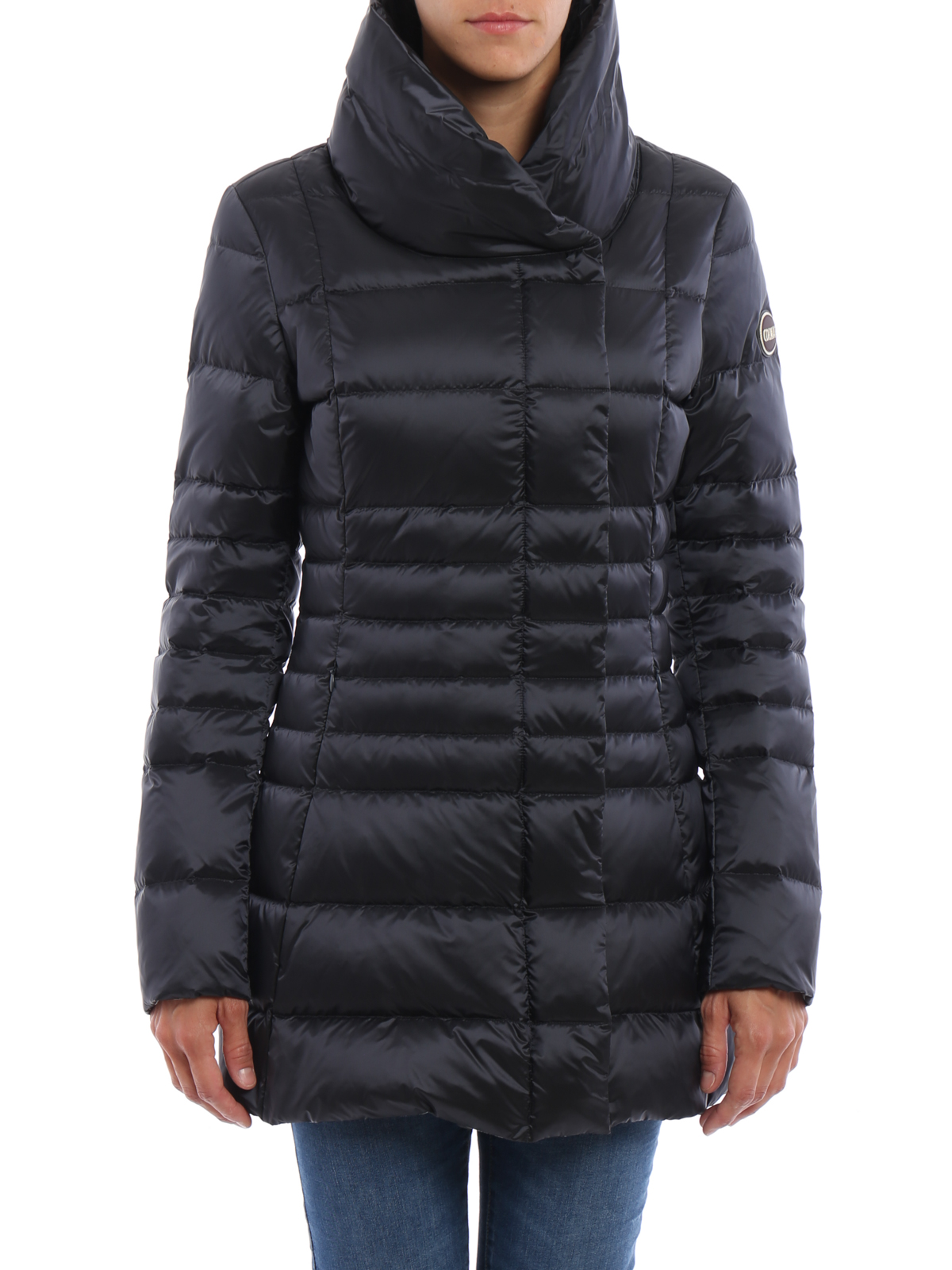 funnel neck down coat
