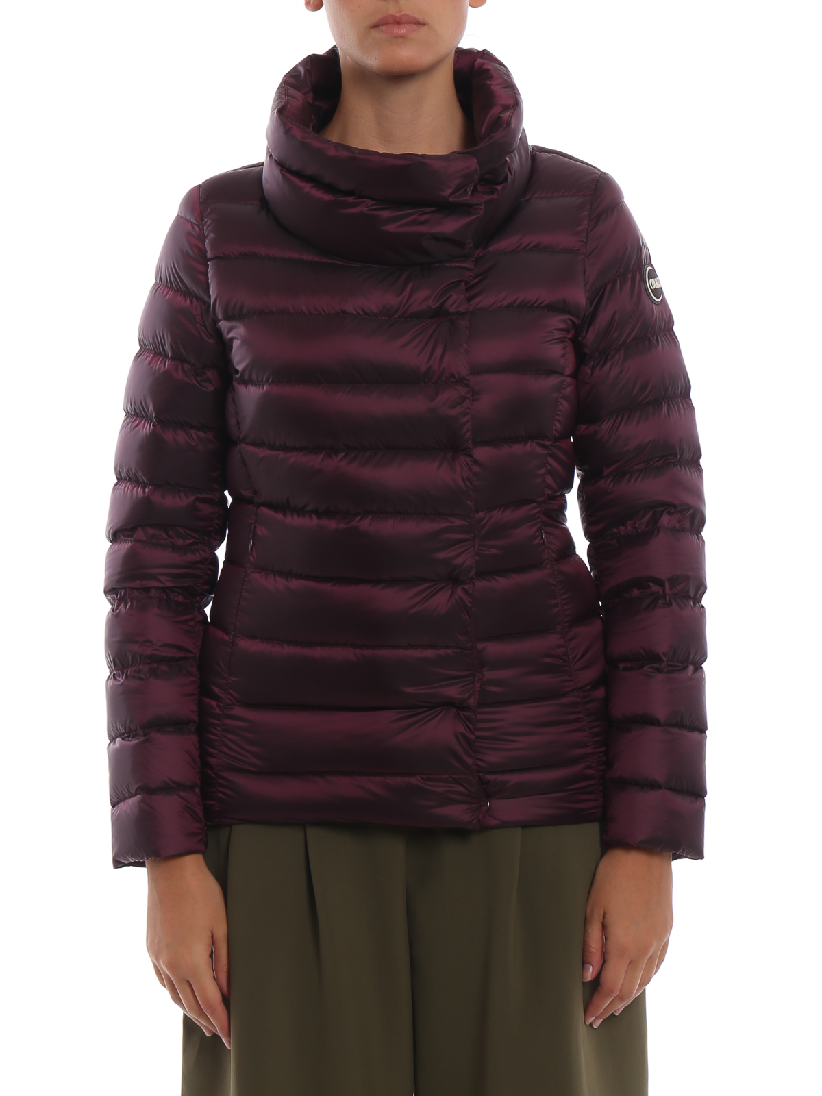 dark purple puffer jacket