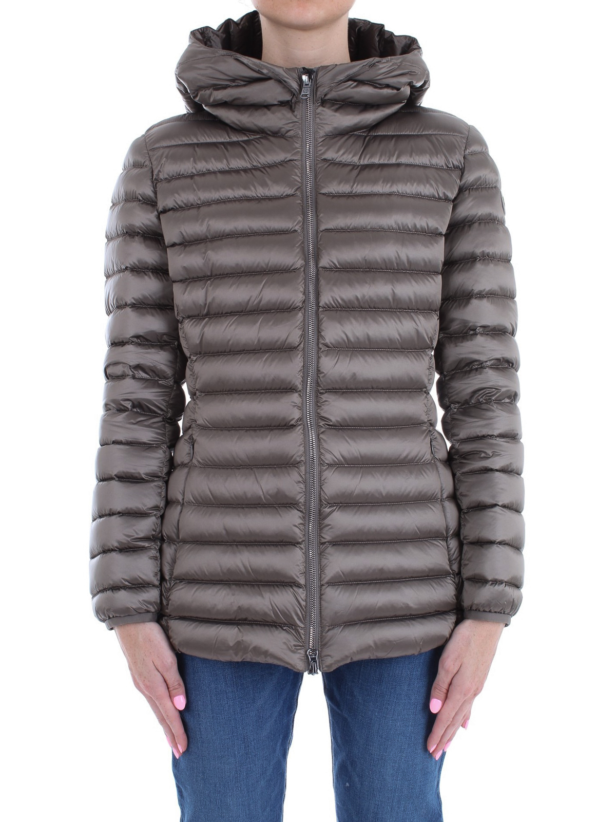 fitted black puffer jacket