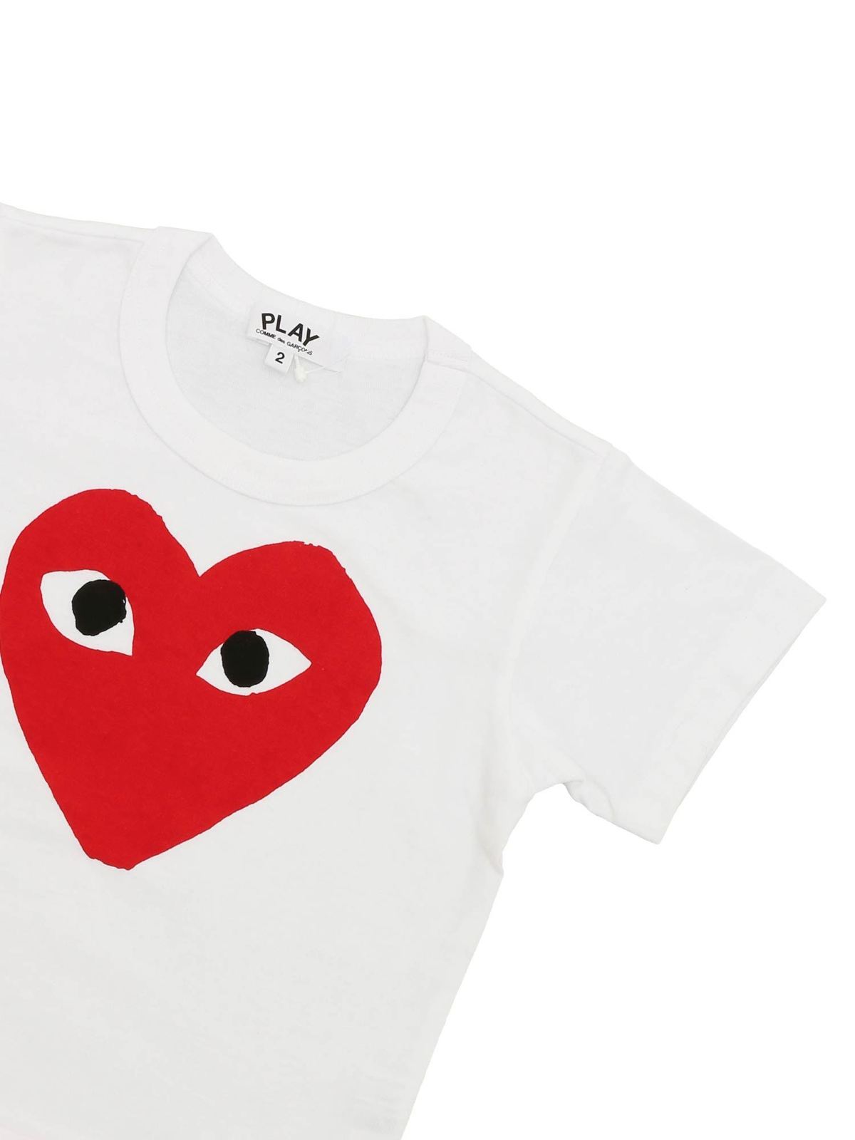 red and white comme des garcons shirt