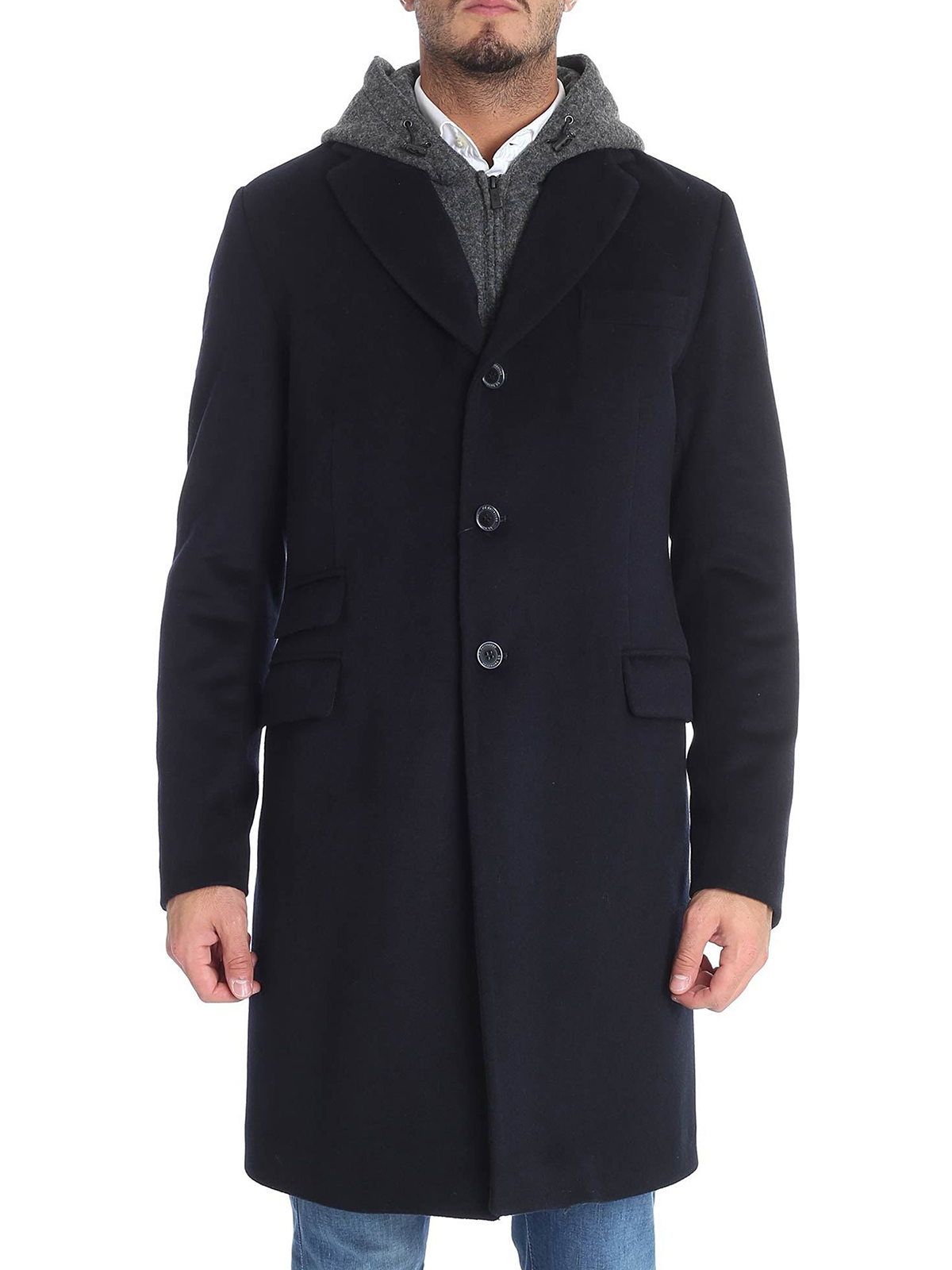 coat and hoodie