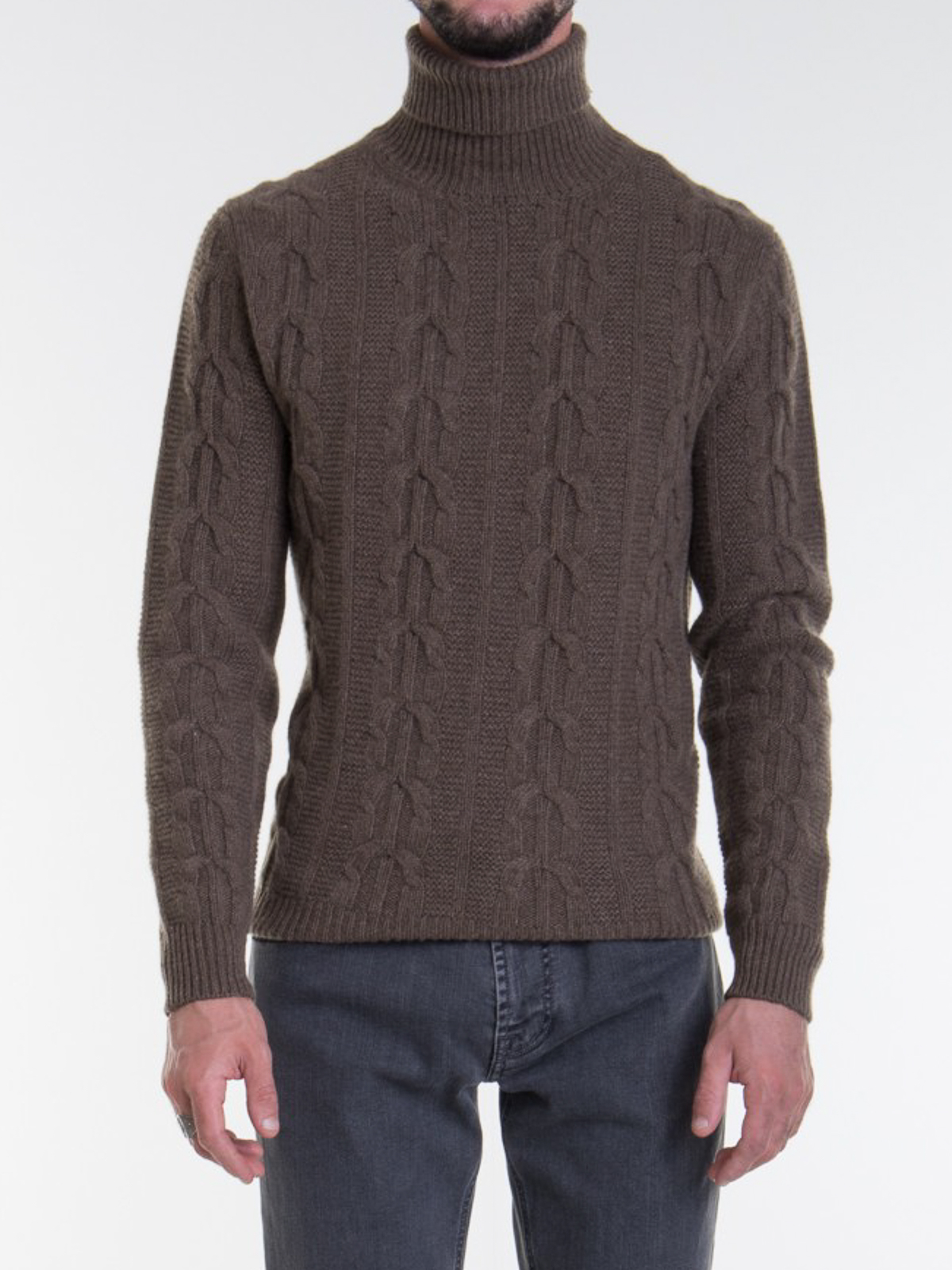 Turtlenecks & Polo necks Corneliani - Cable-knit cashmere turtleneck ...